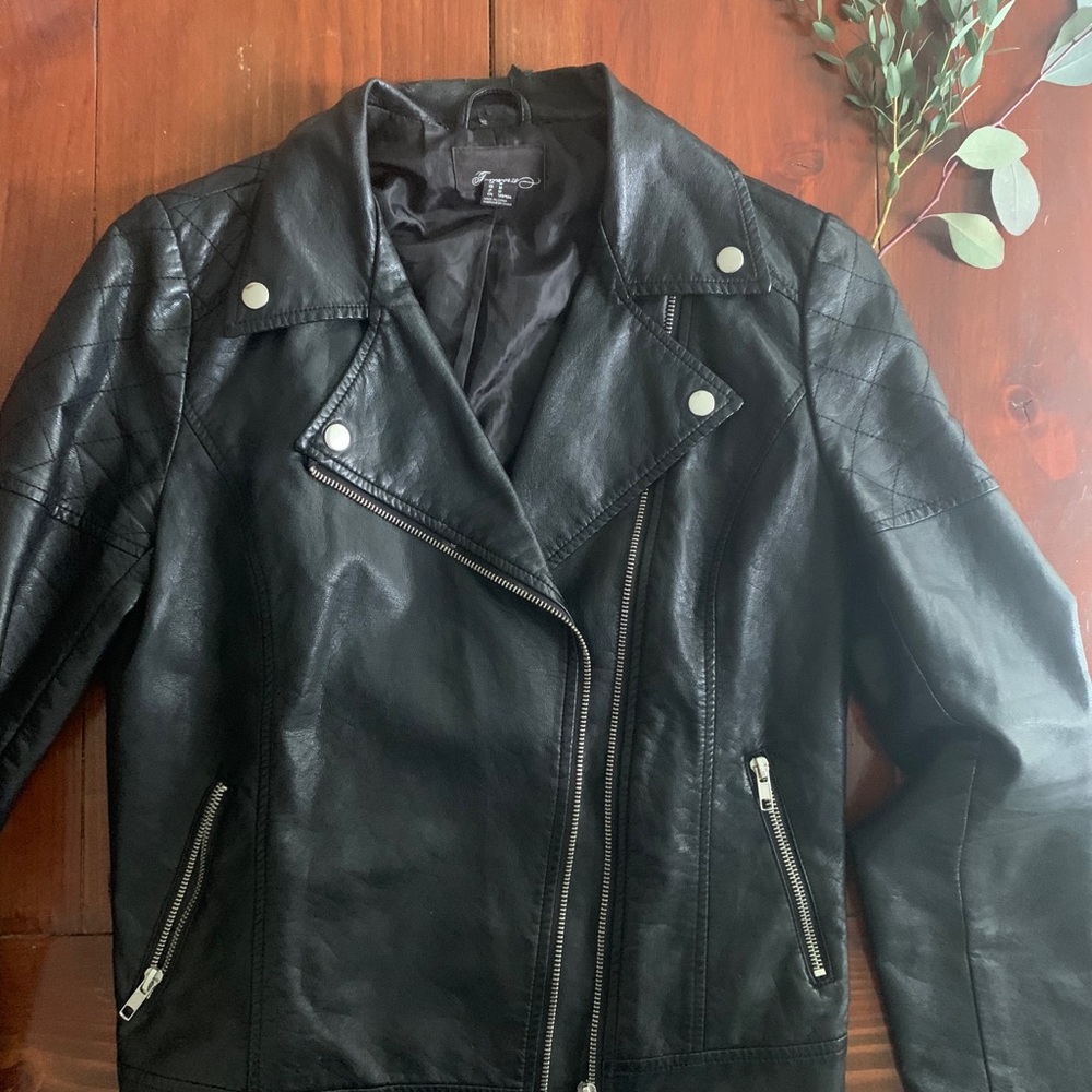 Black faux leather jacket